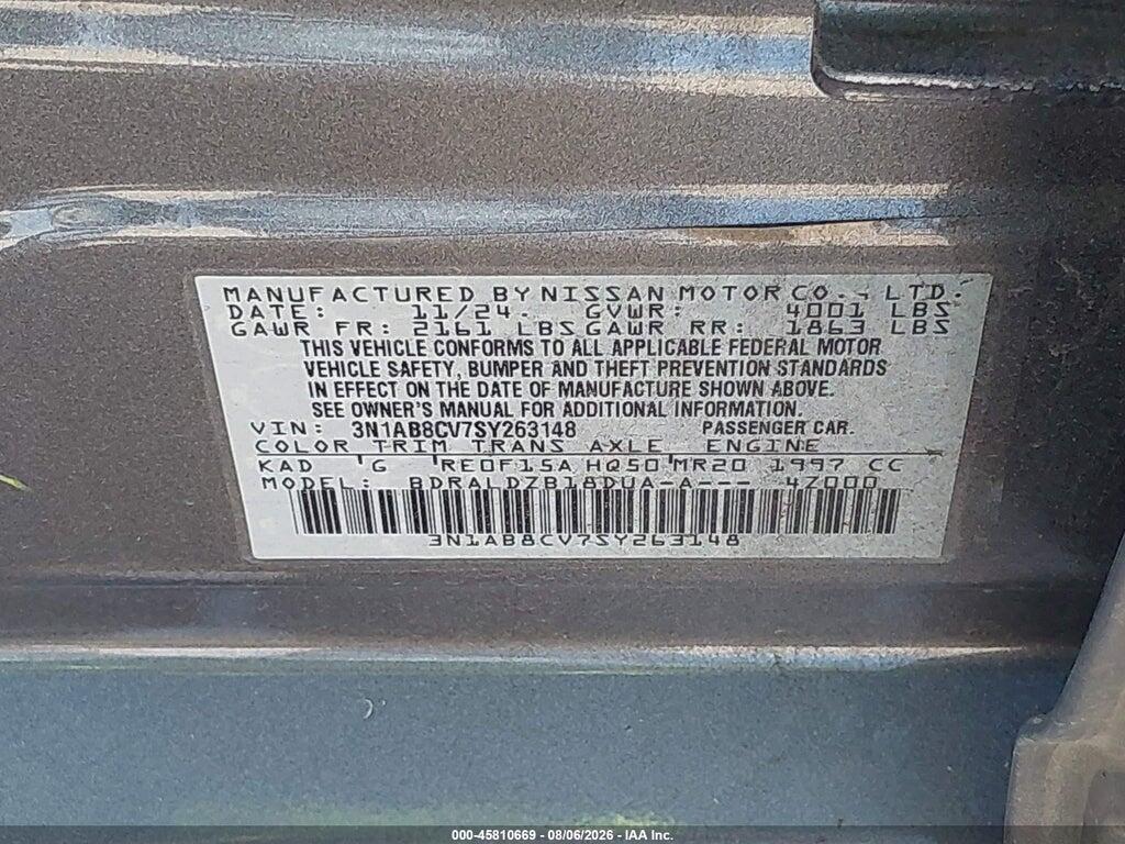 3N1AB8CV7SY263148 2025 NISSAN SENTRA photo no. 9