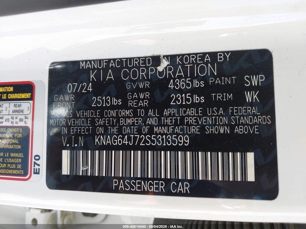 KNAG64J72S5313599 2025 KIA K5 photo no. 9