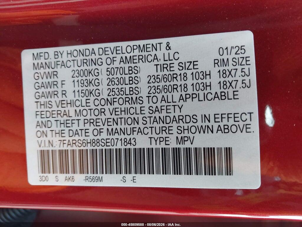 7FARS6H88SE071843 2025 HONDA CR-V HYBRID photo no. 9