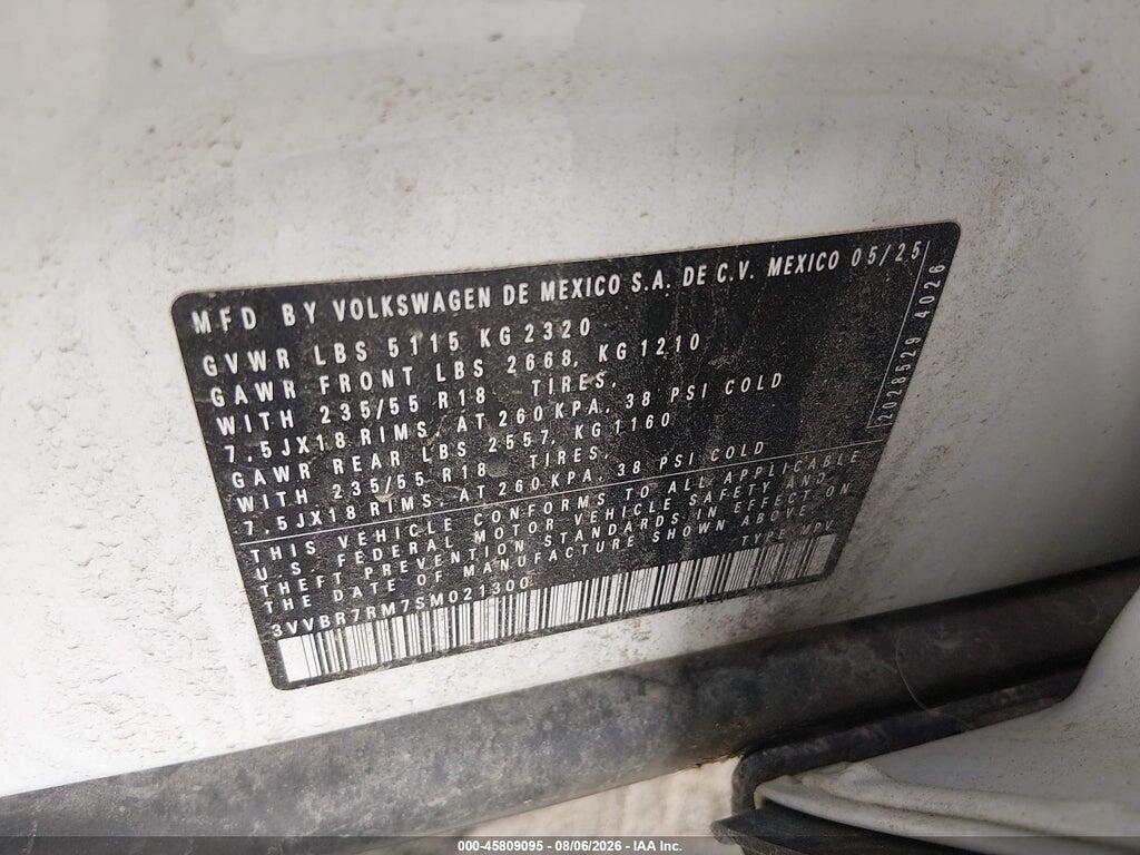 3VVBR7RM7SM021300 2025 VOLKSWAGEN TIGUAN photo no. 9
