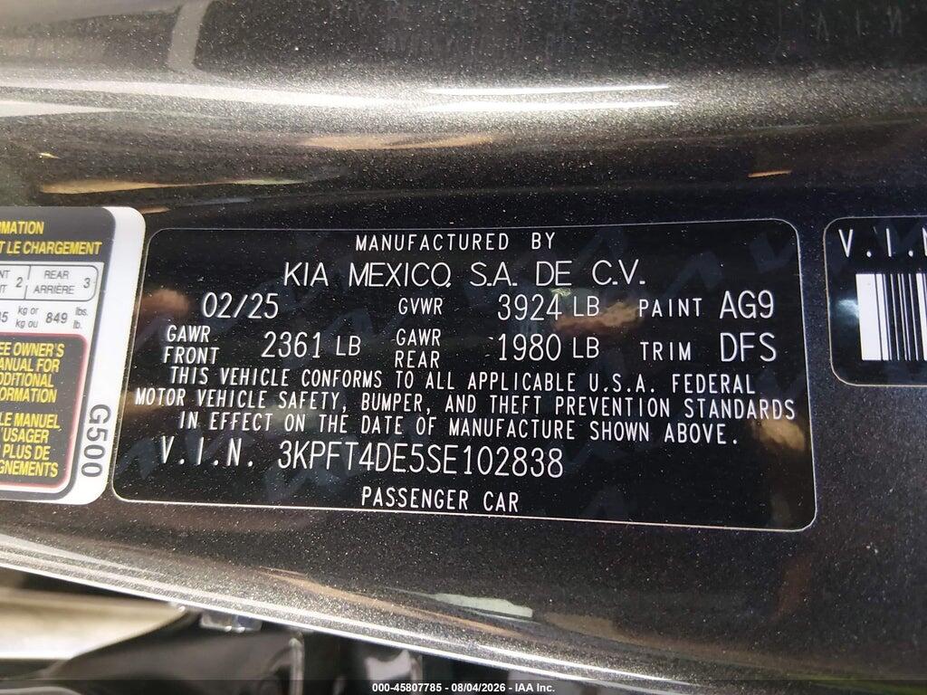 3KPFT4DE5SE102838 2025 KIA K4 photo no. 9