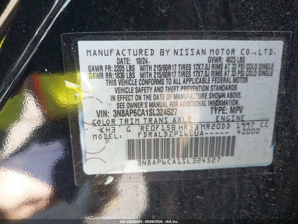 3N8AP6CA1SL324527 2025 NISSAN KICKS photo no. 9
