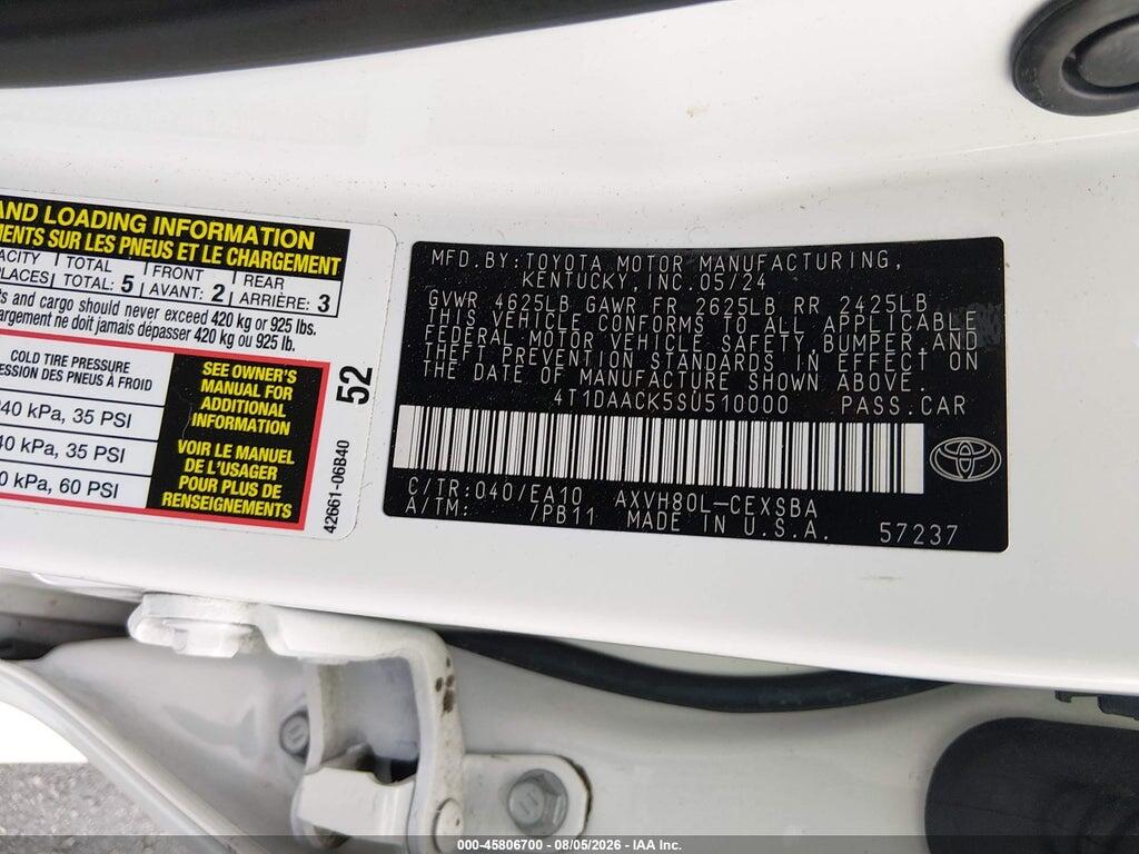 4T1DAACK5SU510000 2025 TOYOTA CAMRY photo no. 9