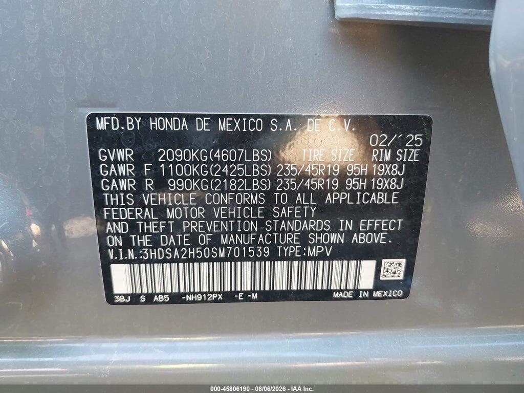 3HDSA2H50SM701539 2025 ACURA ADX photo no. 9