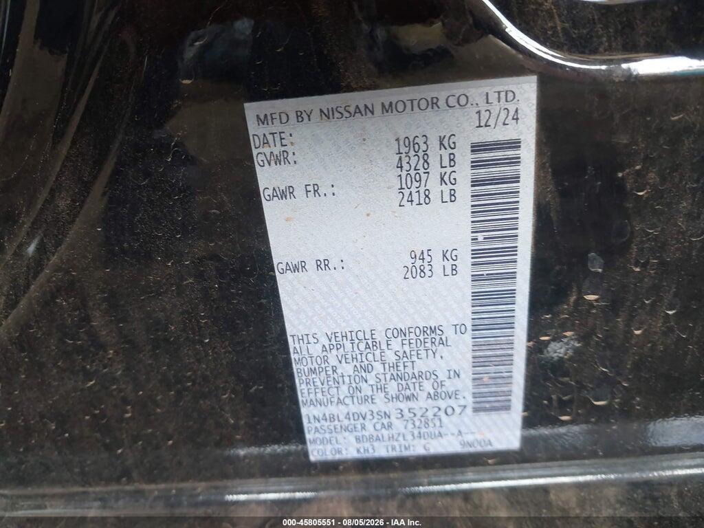 1N4BL4DV3SN352207 2025 NISSAN ALTIMA photo no. 9