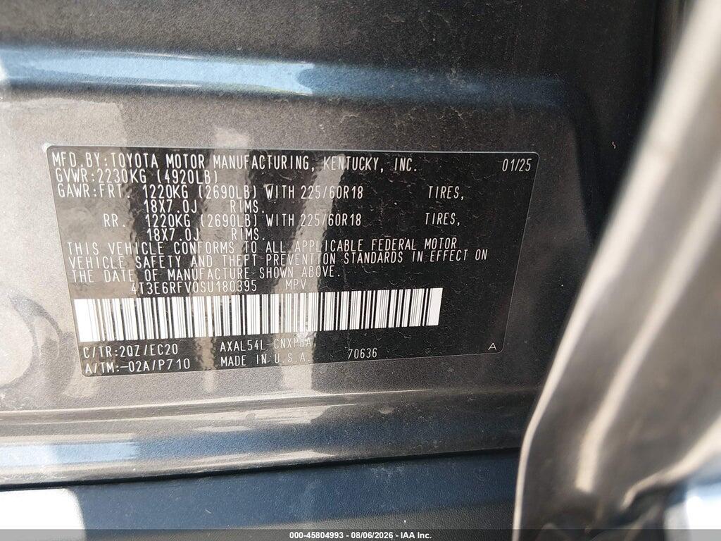 4T3E6RFV0SU180395 2025 TOYOTA RAV4 HYBRID photo no. 9