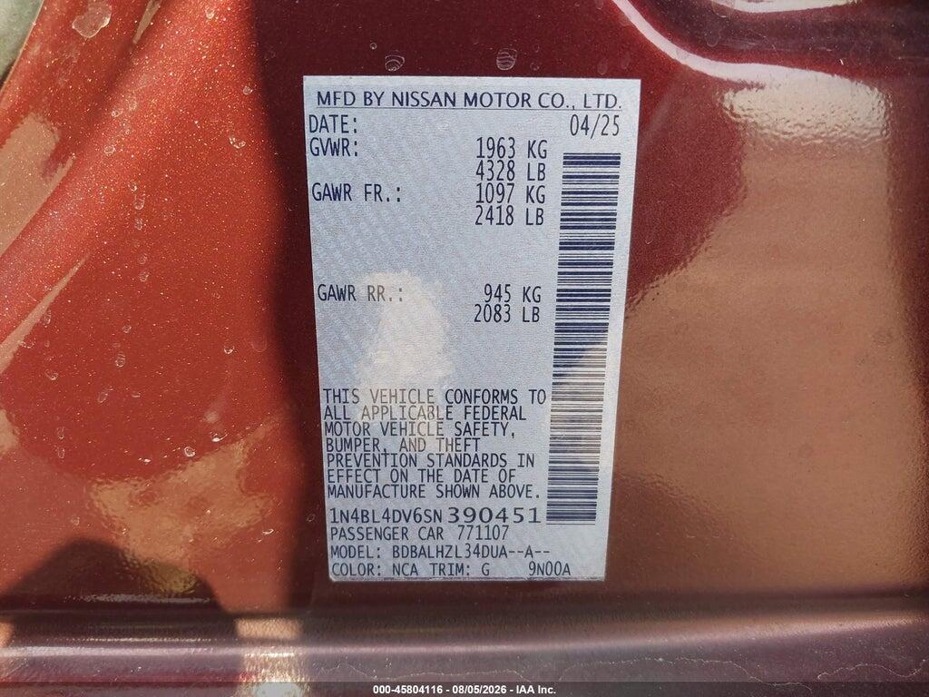1N4BL4DV6SN390451 2025 NISSAN ALTIMA photo no. 9
