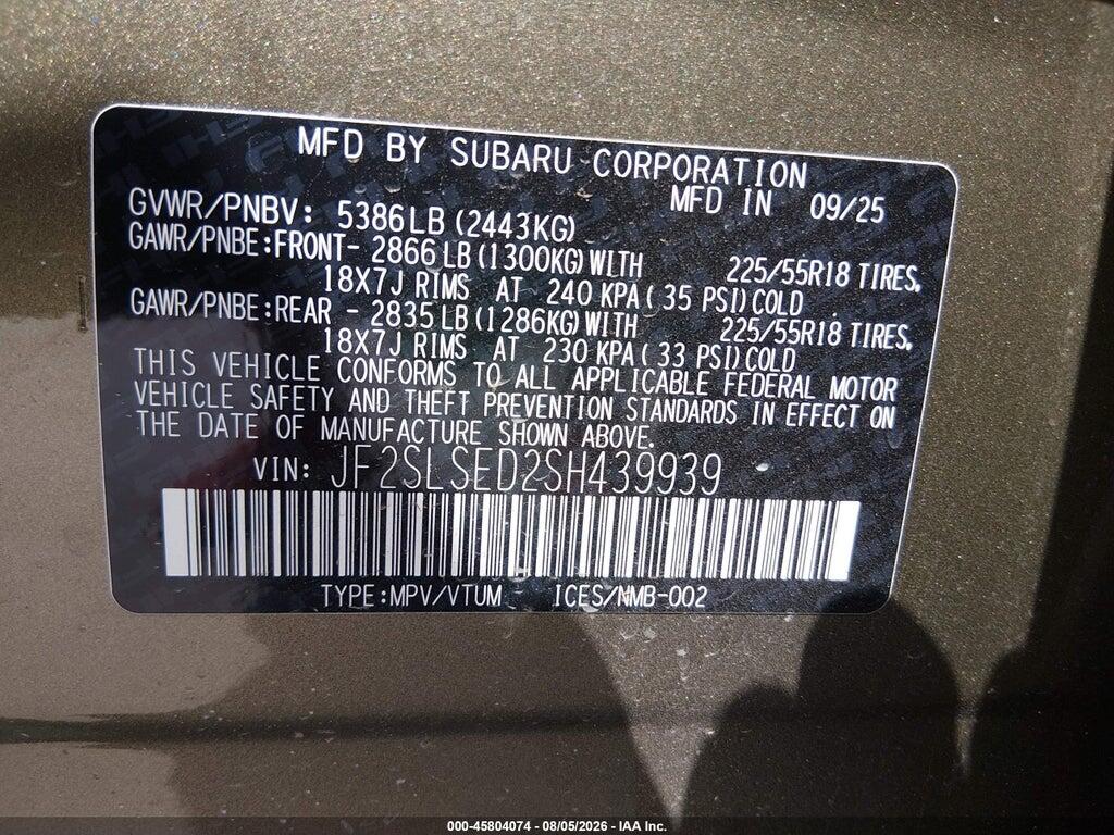 JF2SLSED2SH439939 2025 SUBARU FORESTER photo no. 9