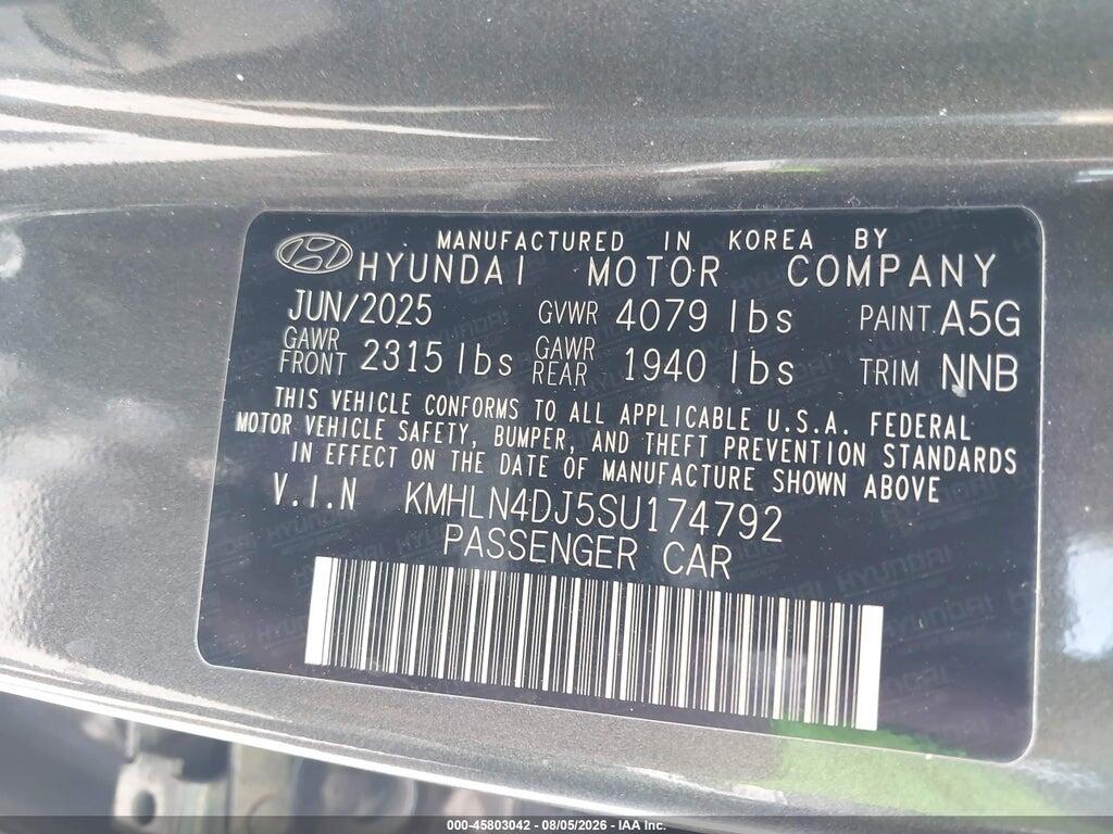 KMHLN4DJ5SU174792 2025 HYUNDAI ELANTRA HYBRID photo no. 9