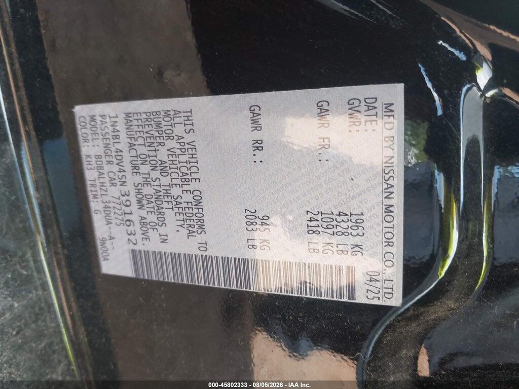 1N4BL4DV4SN391632 2025 NISSAN ALTIMA photo no. 9