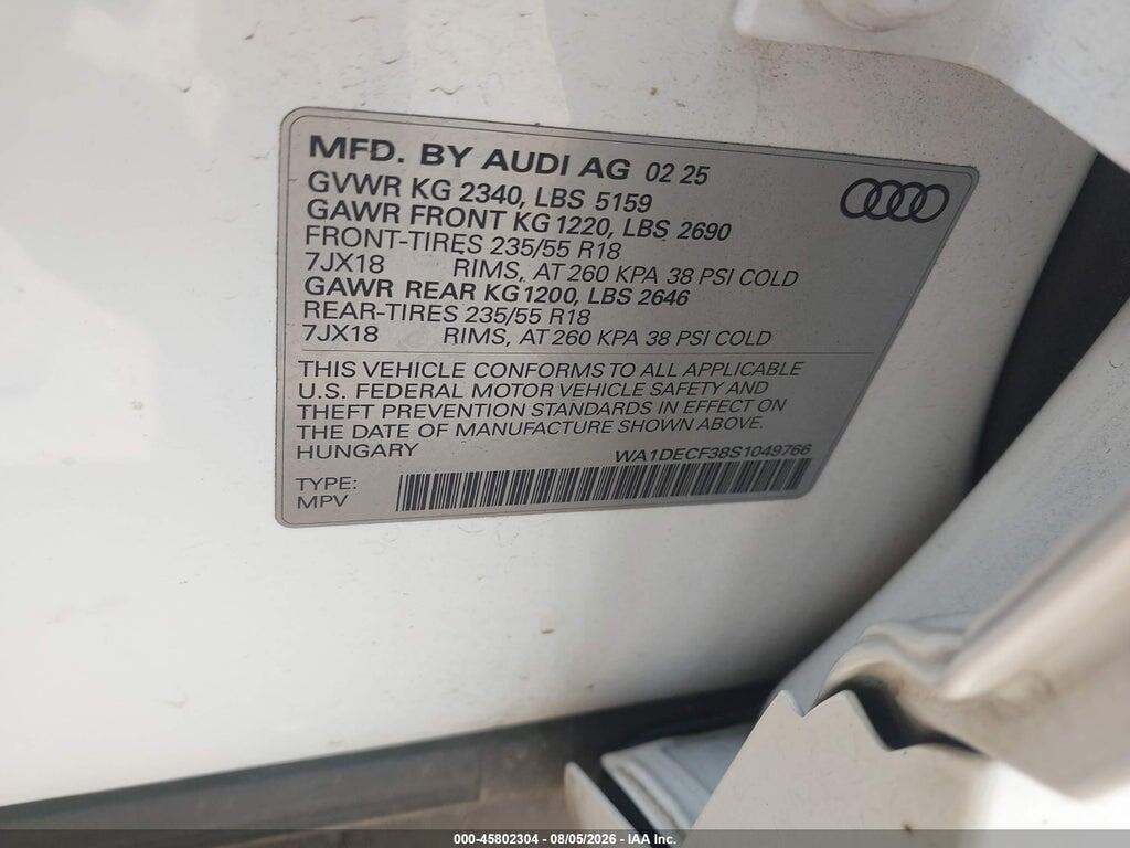 WA1DECF38S1049766 2025 AUDI Q3 photo no. 9