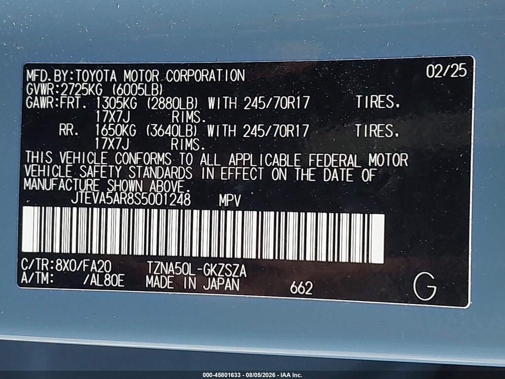 JTEVA5AR8S5001248 2025 TOYOTA 4RUNNER photo no. 9