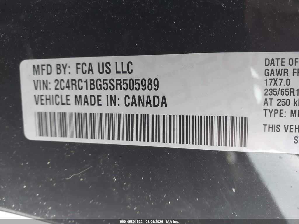 2C4RC1BG5SR505989 2025 CHRYSLER PACIFICA photo no. 9