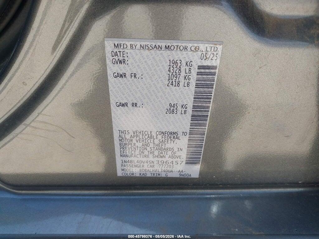1N4BL4DV4SN396457 2025 NISSAN ALTIMA photo no. 9