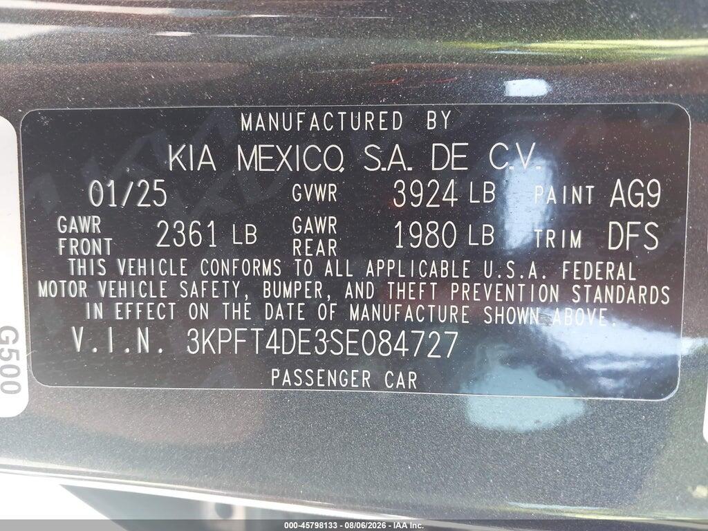 3KPFT4DE3SE084727 2025 KIA K4 photo no. 9
