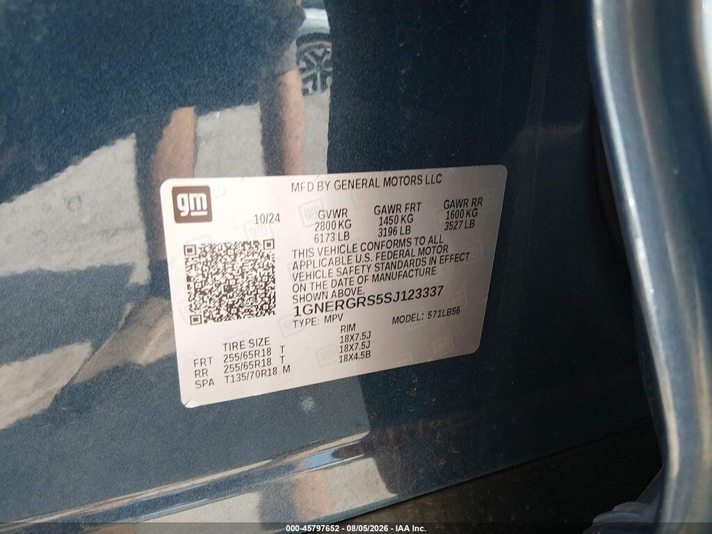 1GNERGRS5SJ123337 2025 CHEVROLET TRAVERSE photo no. 9
