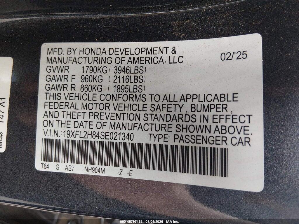 19XFL2H84SE021340 2025 HONDA CIVIC SEDAN photo no. 9