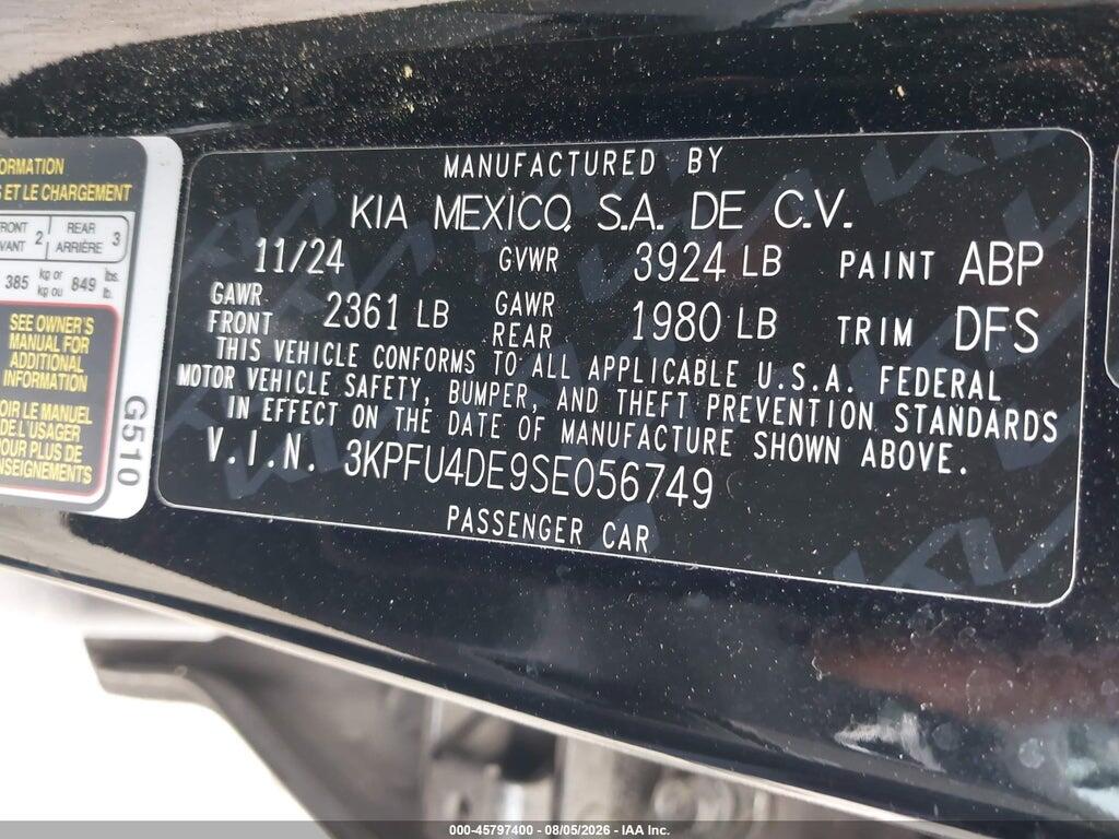 3KPFU4DE9SE056749 2025 KIA K4 photo no. 9