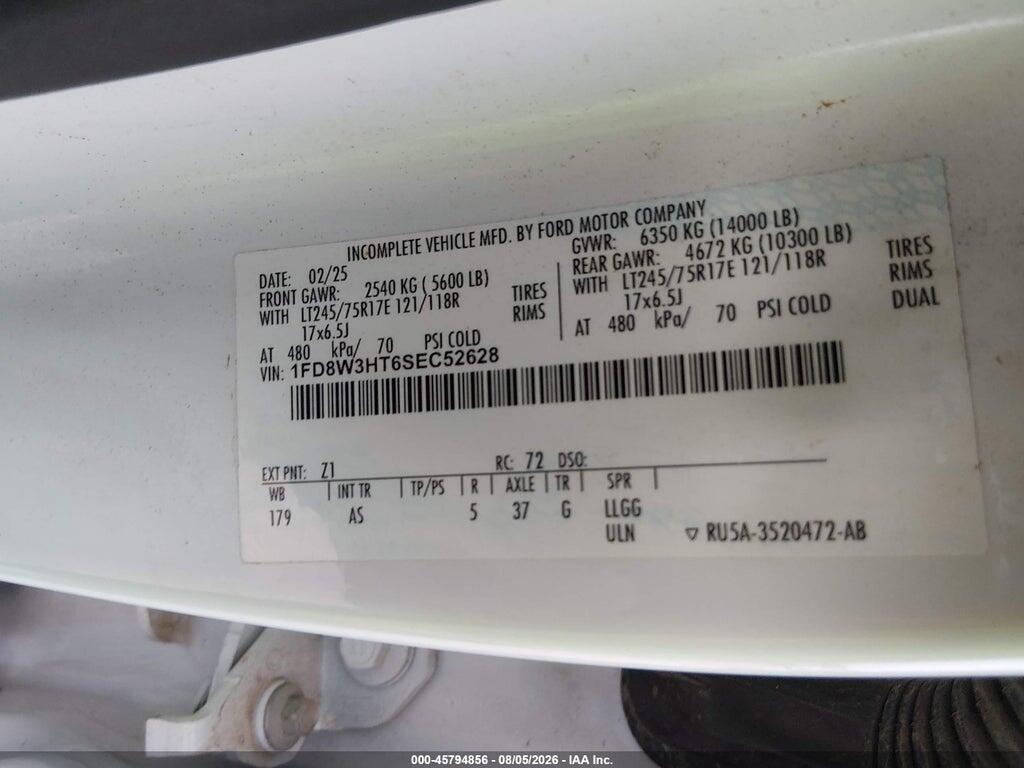 1FD8W3HT6SEC52628 2025 FORD F-350 CHASSIS photo no. 9