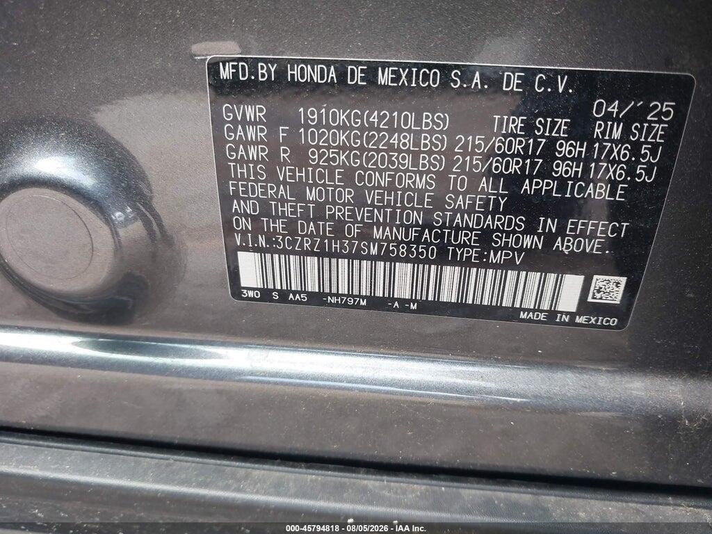 3CZRZ1H37SM758350 2025 HONDA HR-V photo no. 9