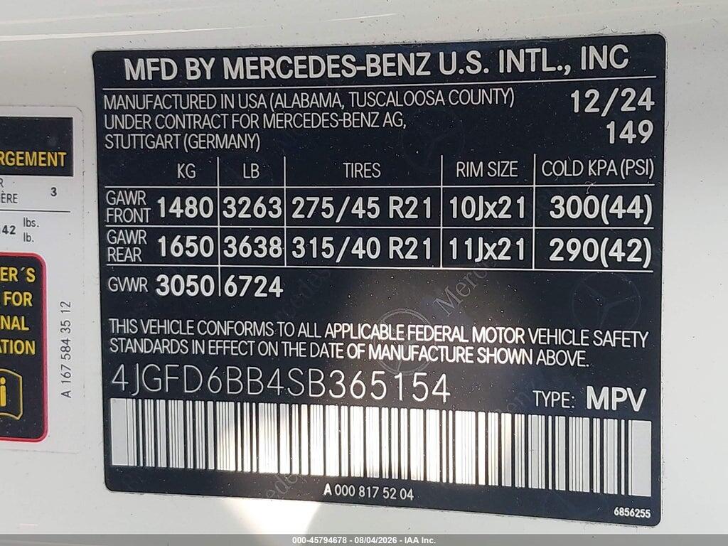 4JGFD6BB4SB365154 2025 MERCEDES-BENZ AMG GLE 53 COUPE photo no. 9