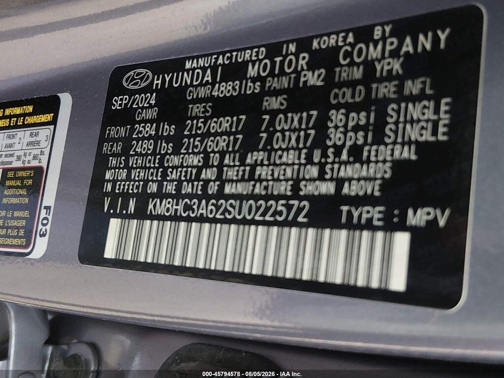 KM8HC3A62SU022572 2025 HYUNDAI KONA ELECTRIC photo no. 9