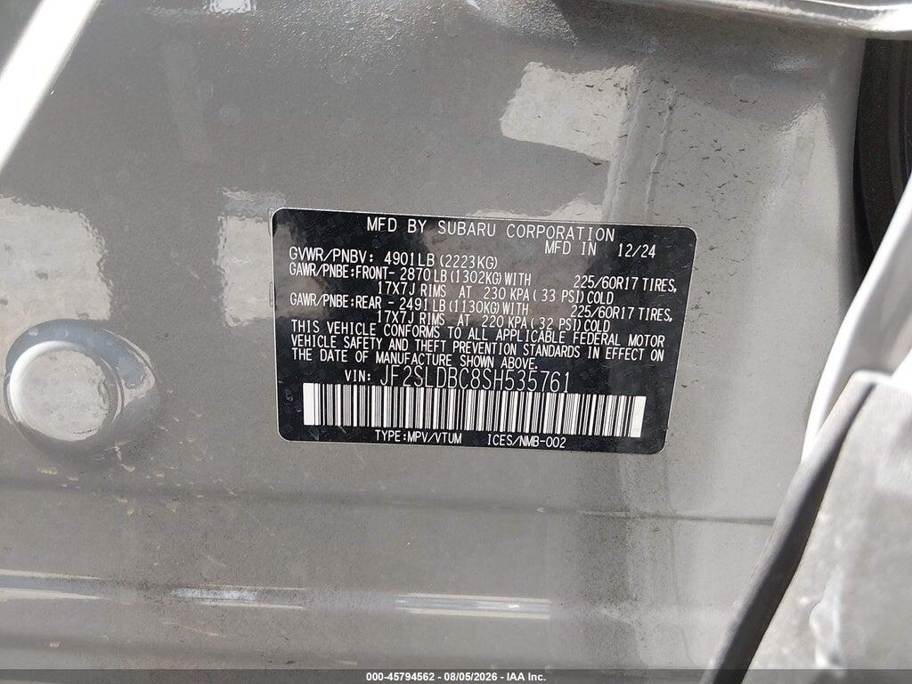 JF2SLDBC8SH535761 2025 SUBARU FORESTER photo no. 9
