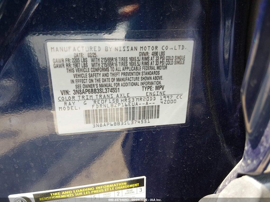 3N8AP6BB3SL374551 2025 NISSAN KICKS photo no. 9