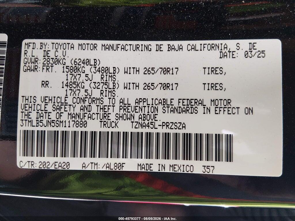 3TMLB5JN5SM117880 2025 TOYOTA TACOMA photo no. 9
