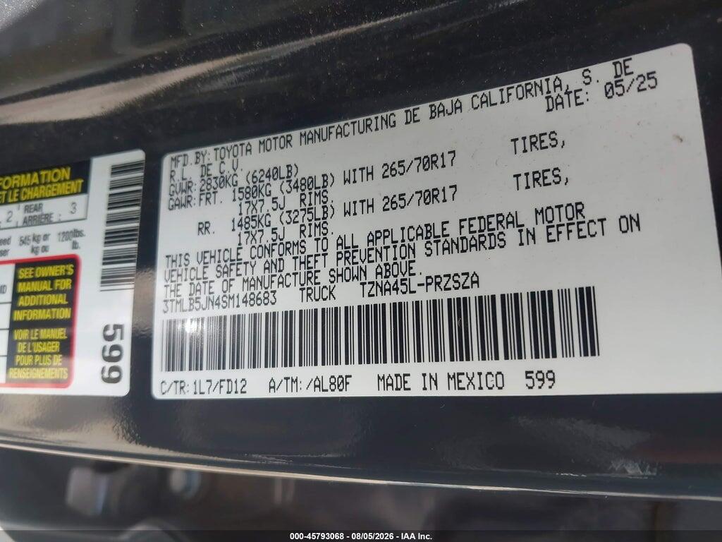 3TMLB5JN4SM148683 2025 TOYOTA TACOMA photo no. 9