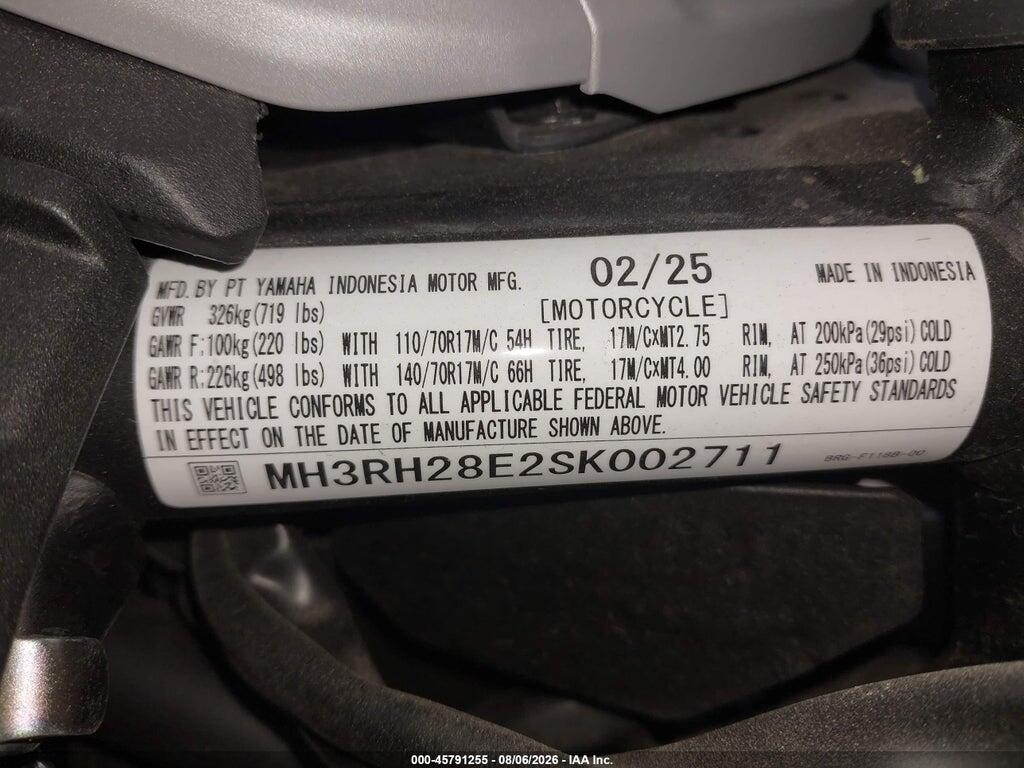 MH3RH28E2SK002711 2025 YAMAHA MTN320 photo no. 10