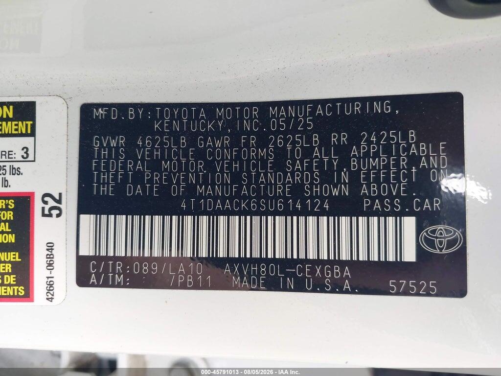 4T1DAACK6SU614124 2025 TOYOTA CAMRY photo no. 9