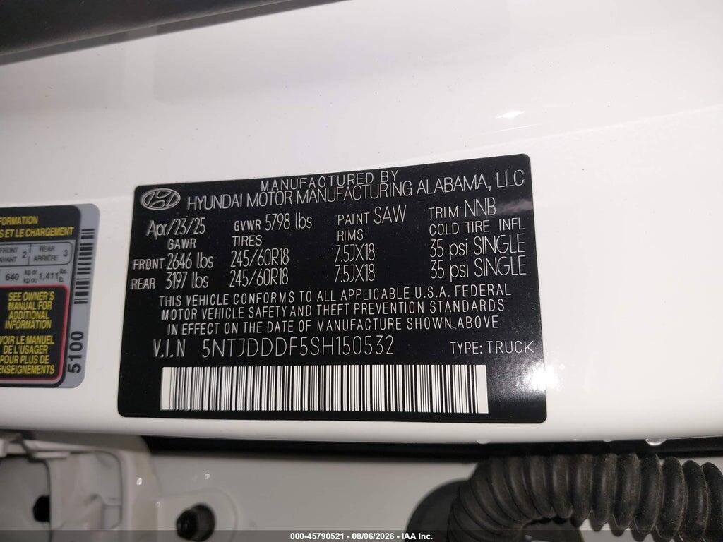 5NTJDDDF5SH150532 2025 HYUNDAI SANTA CRUZ photo no. 9
