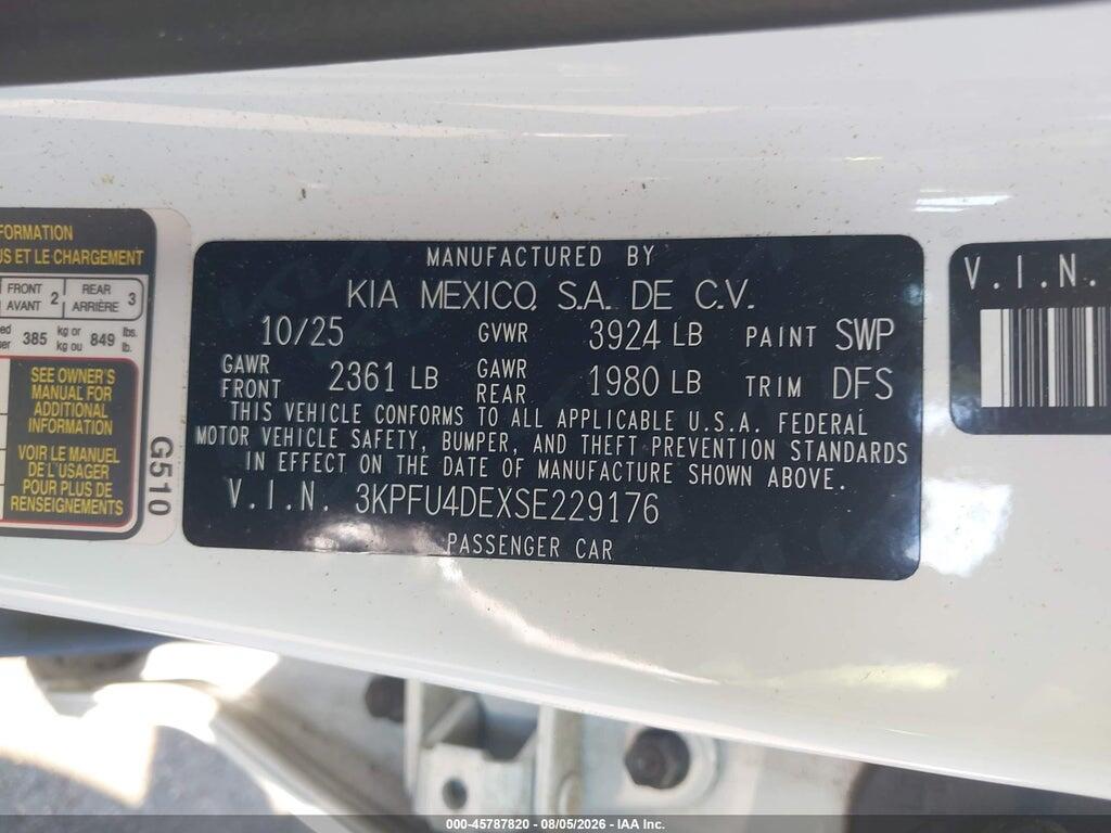 3KPFU4DEXSE229176 2025 KIA K4 photo no. 9