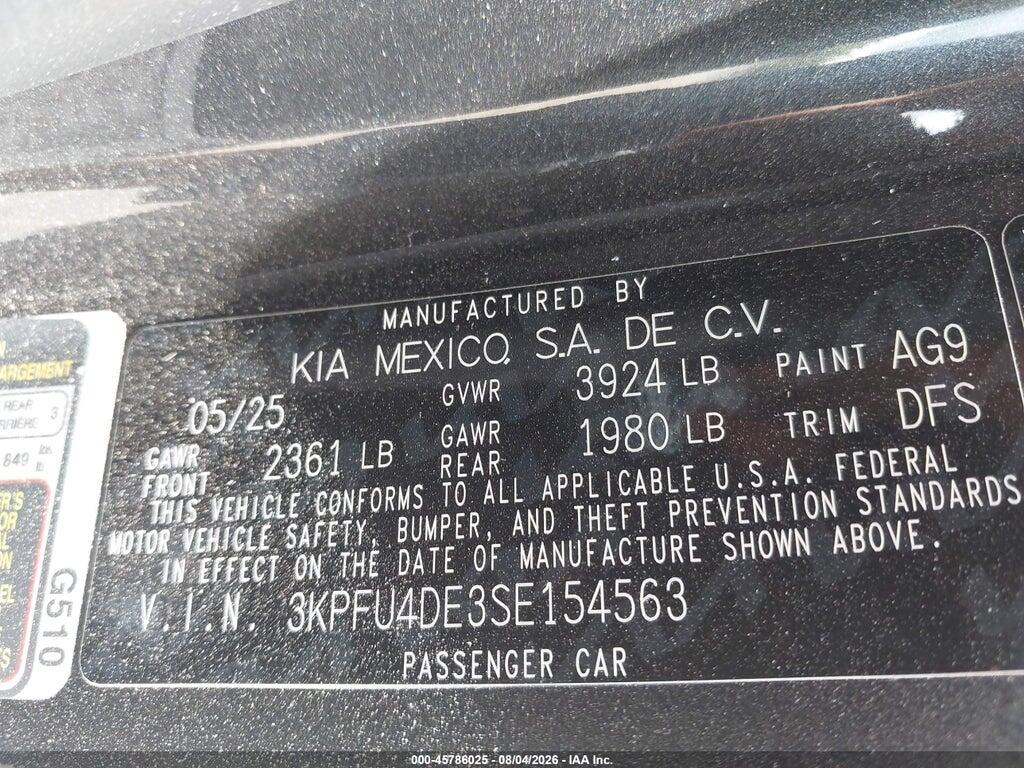 3KPFU4DE3SE154563 2025 KIA K4 photo no. 9