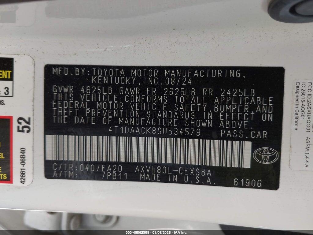 4T1DAACK8SU534579 2025 TOYOTA CAMRY photo no. 9