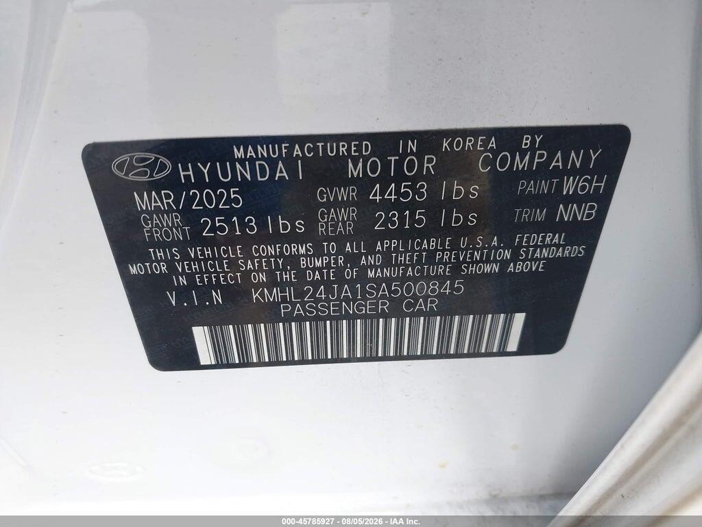 KMHL24JA1SA500845 2025 HYUNDAI SONATA photo no. 9