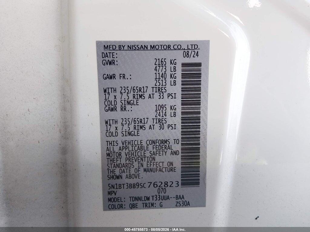 5N1BT3BB9SC762823 2025 NISSAN ROGUE photo no. 9