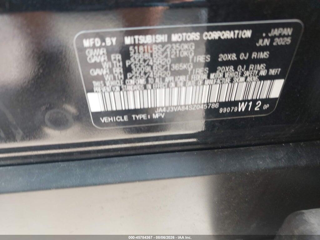 JA4J3VA84SZ045786 2025 MITSUBISHI OUTLANDER photo no. 9