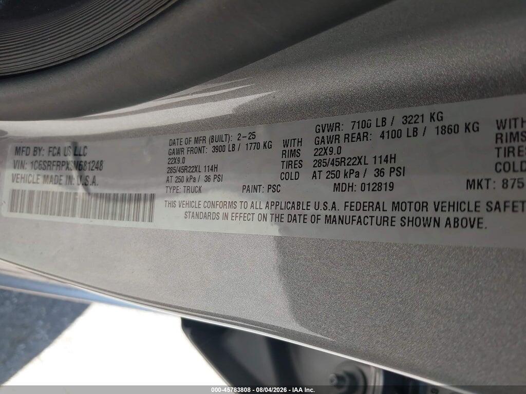 1C6SRFRPXSN681248 2025 RAM 1500 photo no. 9