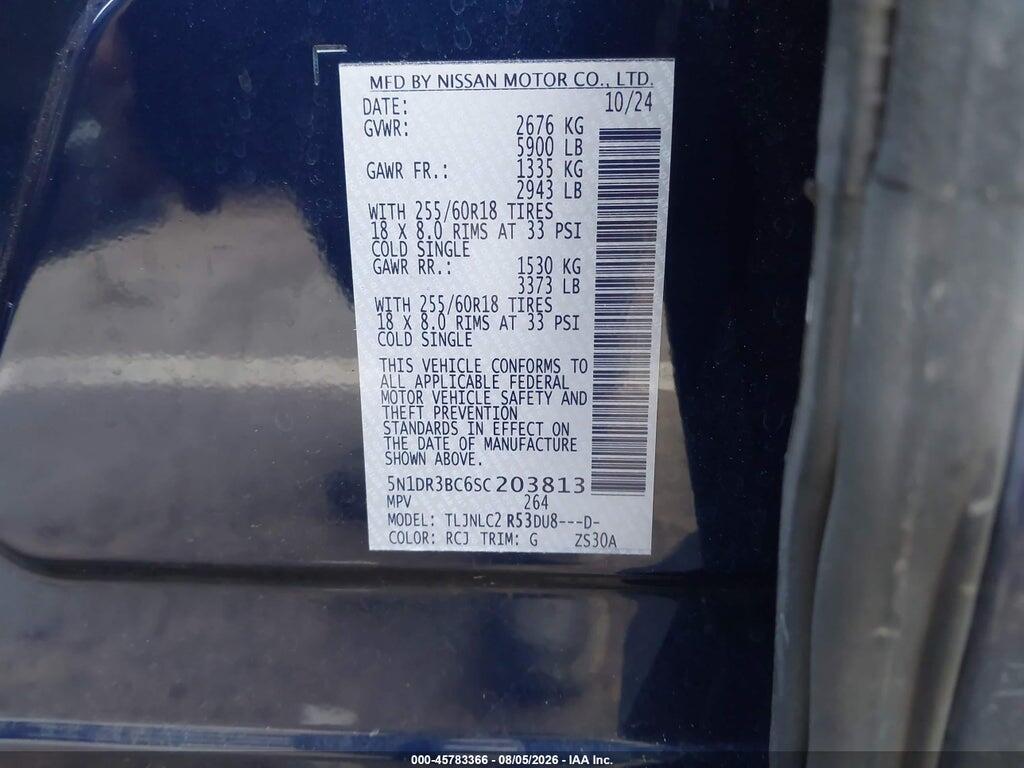 5N1DR3BC6SC203813 2025 NISSAN PATHFINDER photo no. 9