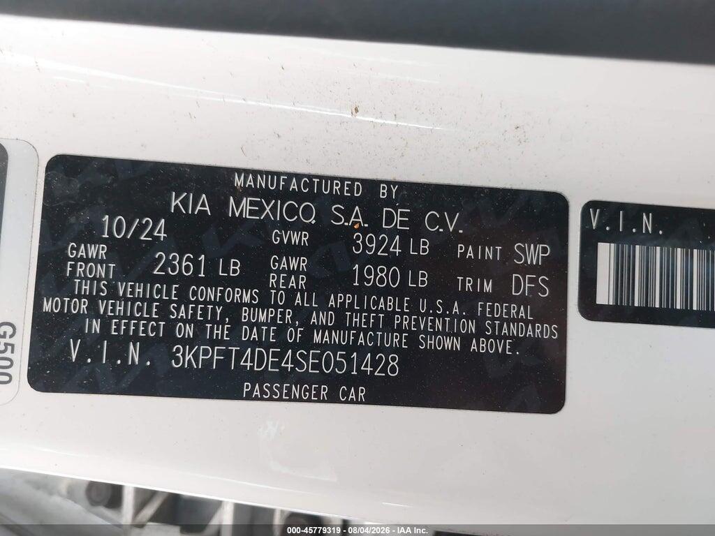 3KPFT4DE4SE051428 2025 KIA K4 photo no. 9