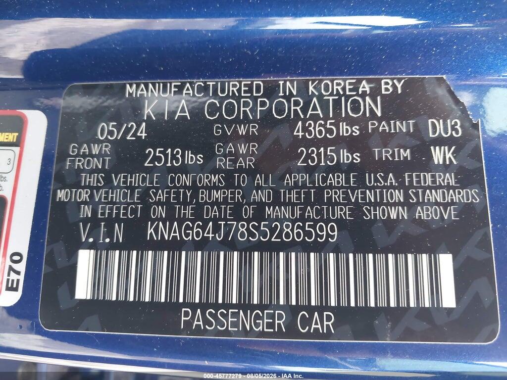 KNAG64J78S5286599 2025 KIA K5 photo no. 9