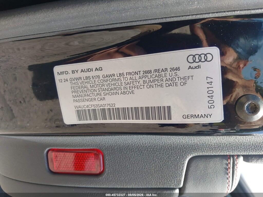 WAUC4CF53SA017522 2025 AUDI S5 SPORTBACK photo no. 9
