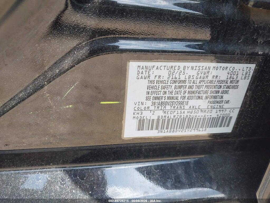 3N1AB8DV2SY299618 2025 NISSAN SENTRA photo no. 9