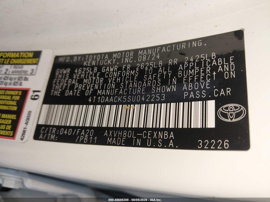 4T1DAACK5SU042253 2025 TOYOTA CAMRY photo no. 9