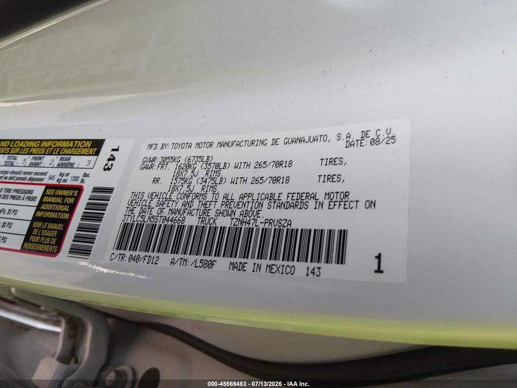 3TYLC5LN5ST044668 2025 TOYOTA TACOMA HYBRID photo no. 9