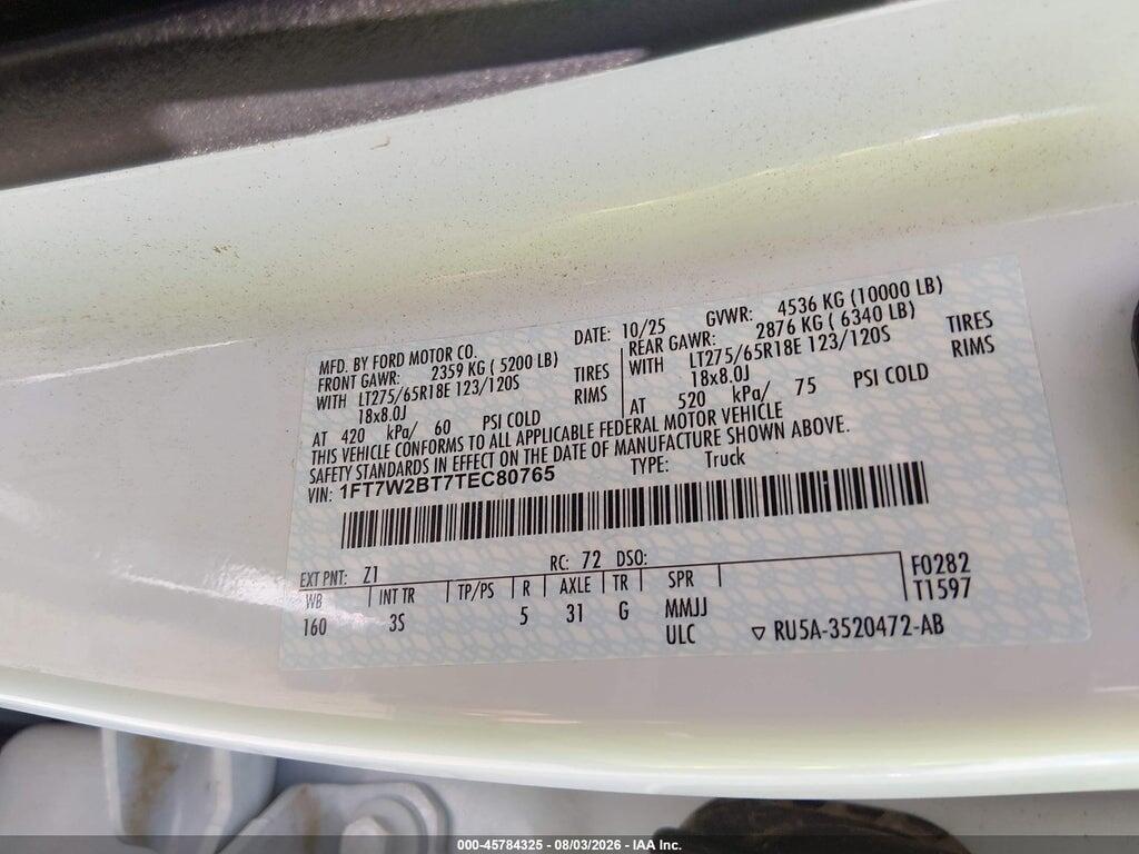 1FT7W2BT7TEC80765 2026 FORD F-250 photo no. 9