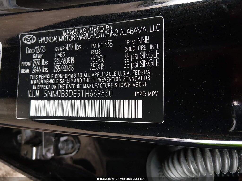 5NMJB3DE5TH669830 2026 HYUNDAI TUCSON photo no. 9