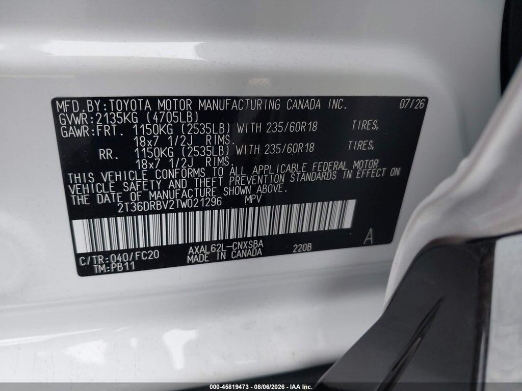 2T36DRBV2TW021296 2026 TOYOTA RAV4 photo no. 9